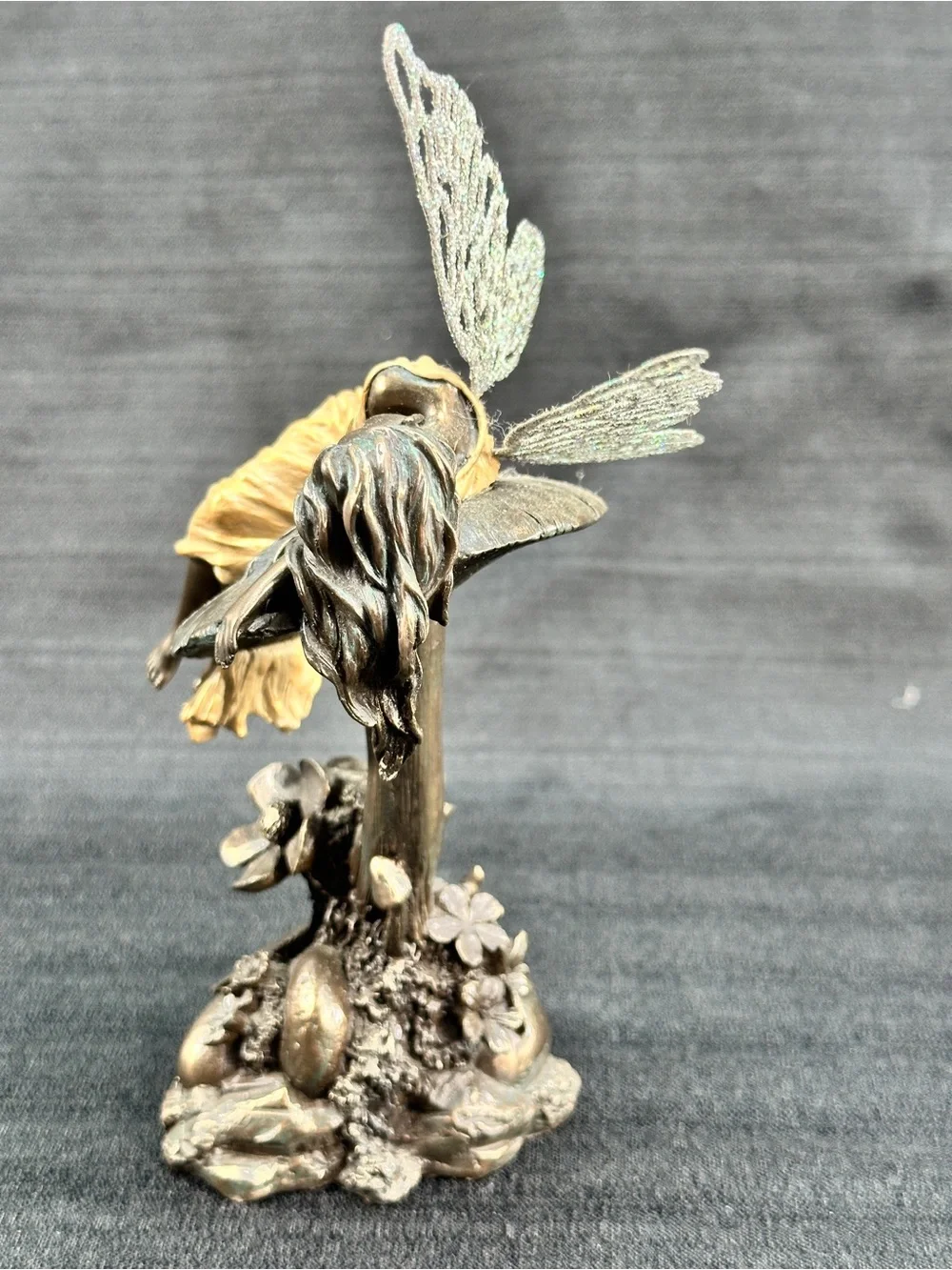 Genesis Fine Arts Little Fairie Sleeping Hand Painted Cold-Cast Bronze Figurine